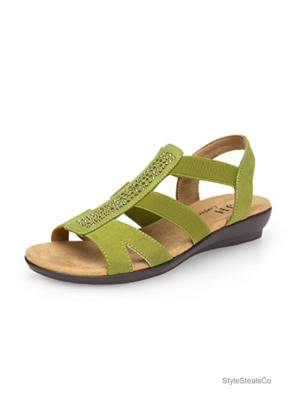 Women's Flat Sandals Rhinestone Open Toe Slingback Slip On